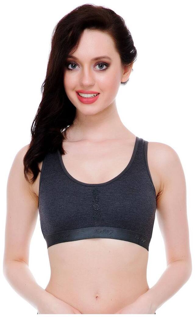 FIMS Non Padded Cotton T Shirt Bra - Grey