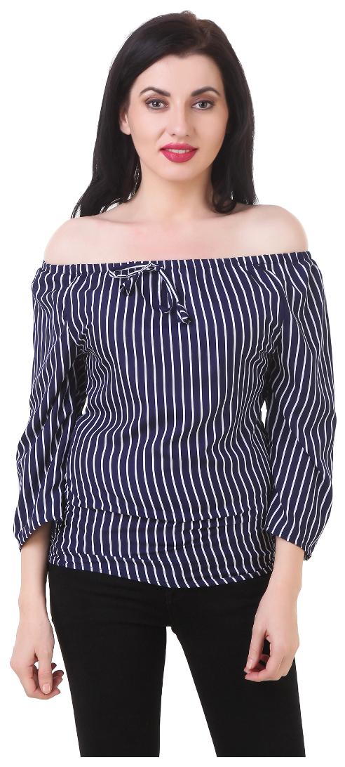 

Fine Women Striped Regular top - Blue