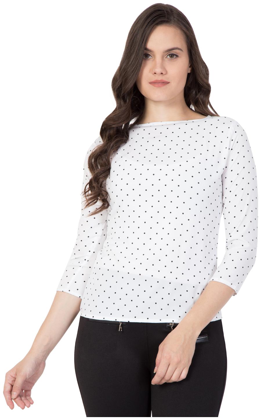 

Fine Women Solid A-line top - White