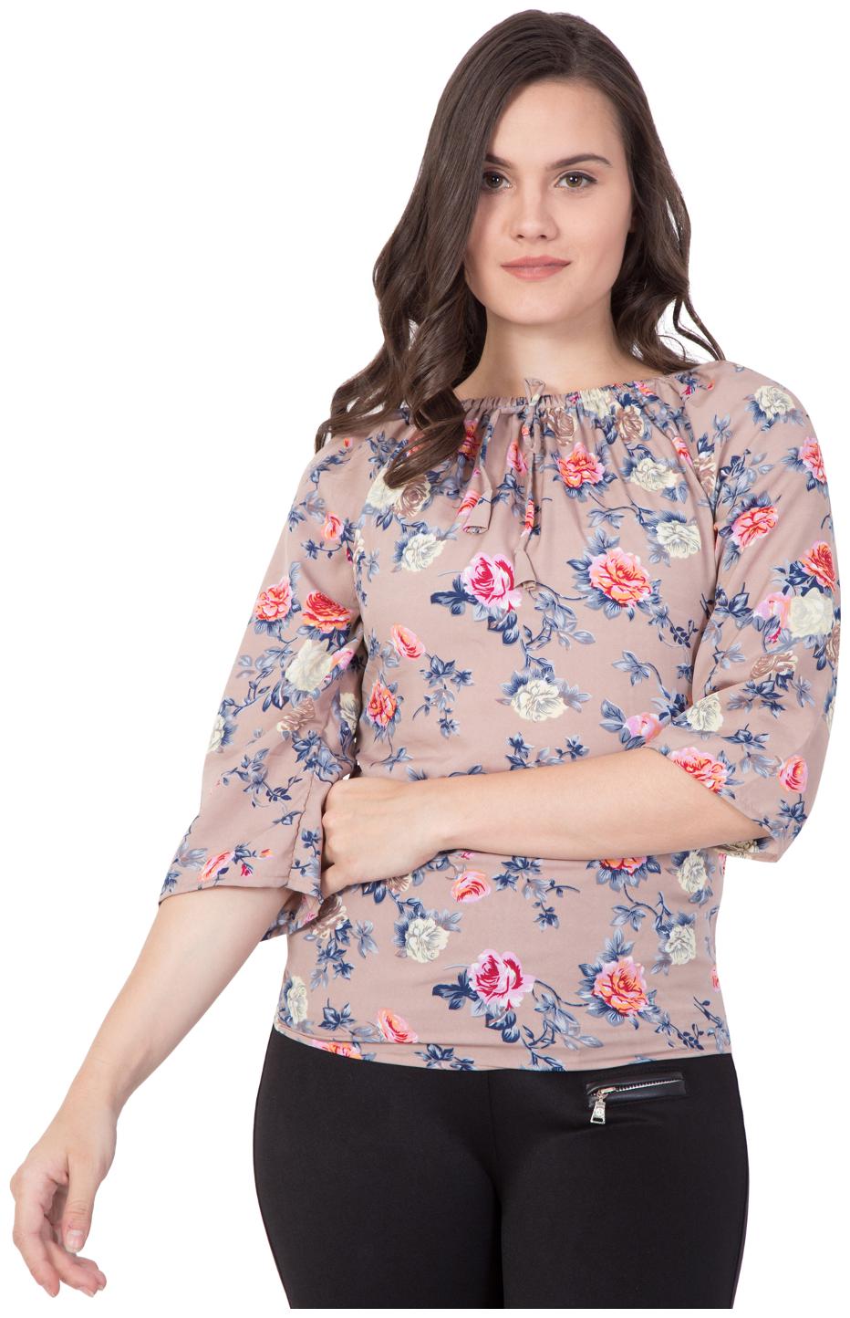 

Fine Women Solid A-line top - Pink