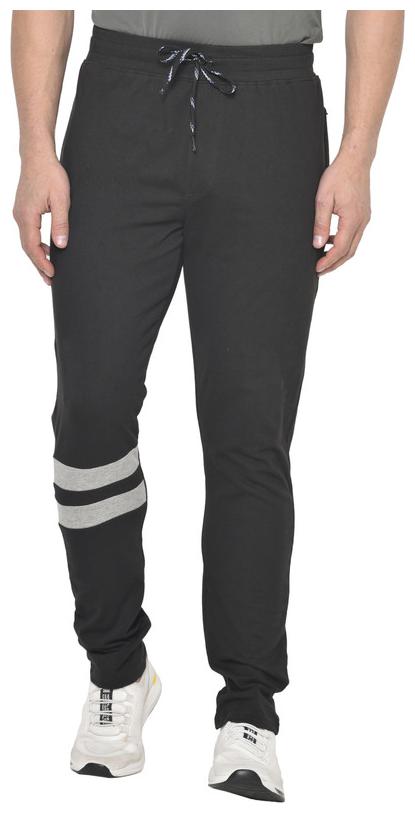 

FITINC Men Black Solid Slim fit Track pants