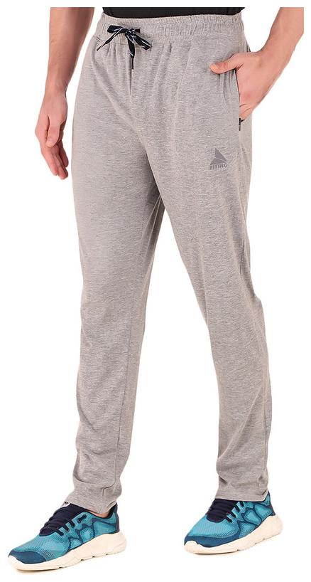 

FITINC Men Grey Solid Regular fit Track pants