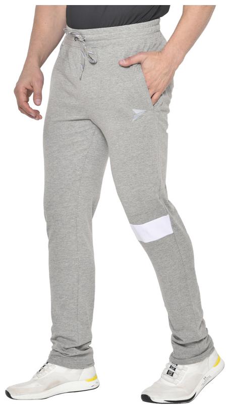 

FITINC Men Grey Solid Slim fit Track pants
