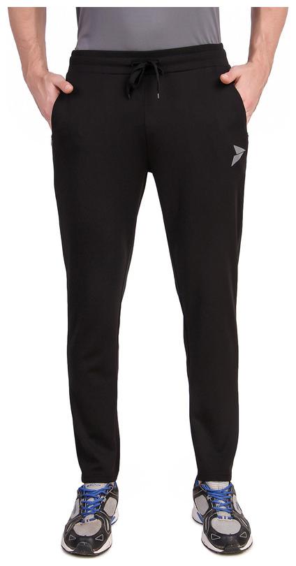 

FITINC Men Black Solid Slim fit Track pants