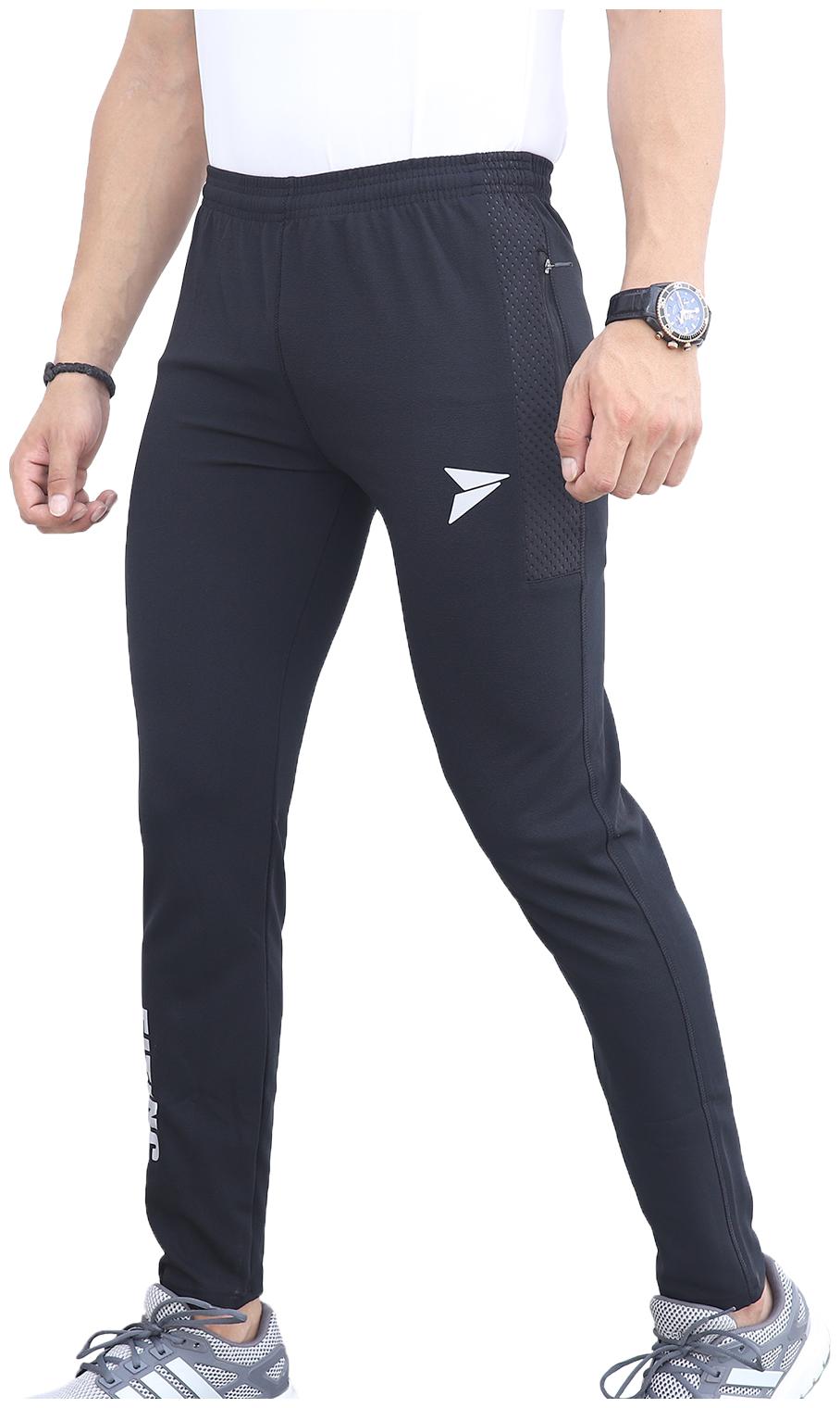 

Fitinc Premium Lycra Track Pants with Two Side Zipper Pockets Logo - Stretchable Absorbent Black Lower for Men- Stylish Comfortable Slim Regular Sports Joggers for Workout Casual Wear
