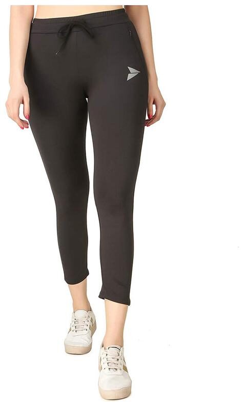 

Fitinc Premium Stretchable Black Trackpant with Zippers Pockets For Women