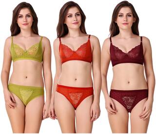 CYOC Solid Push-up bra - 3 Lingerie Set