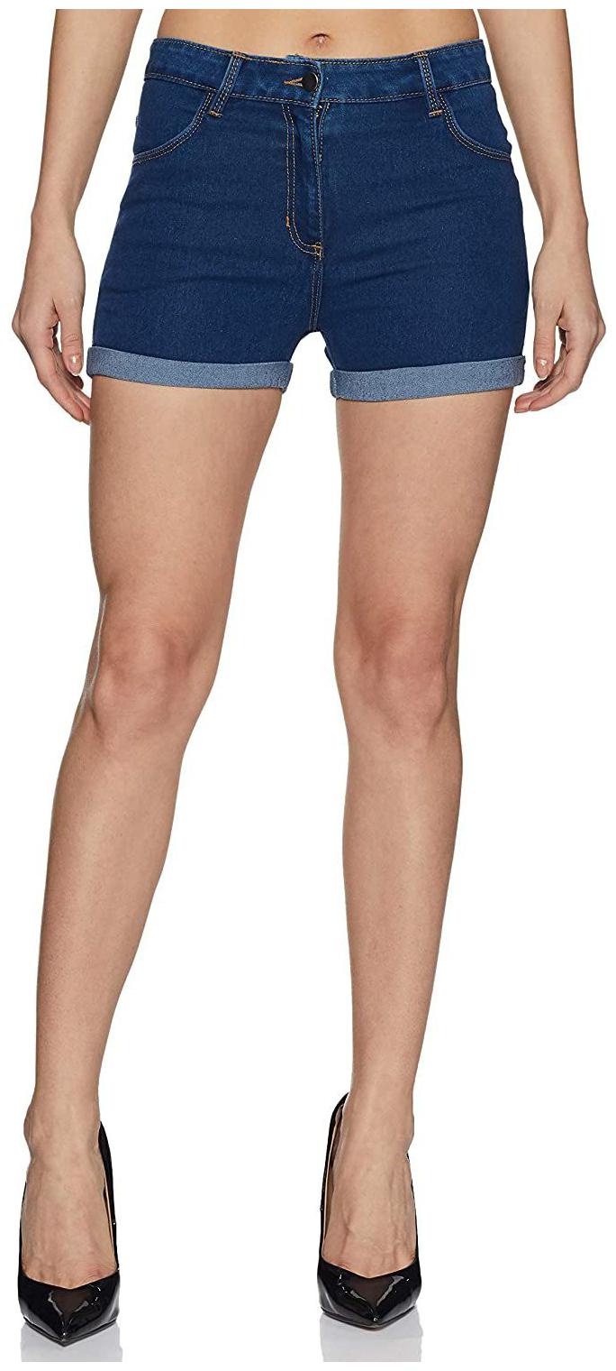 

FitMiss Women Printed Denim shorts - Blue