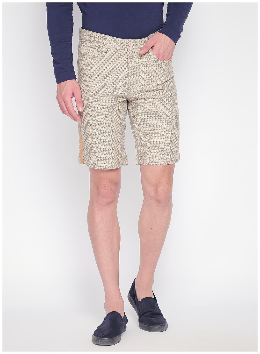 

Fitz Cotton Printed Shorts For Men - Beige