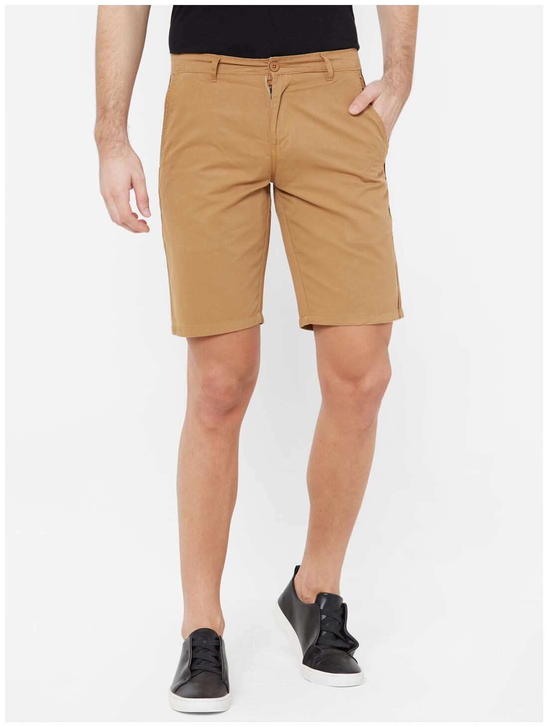 

Fitz Cotton Solid Brown Color Sports Shorts for Men