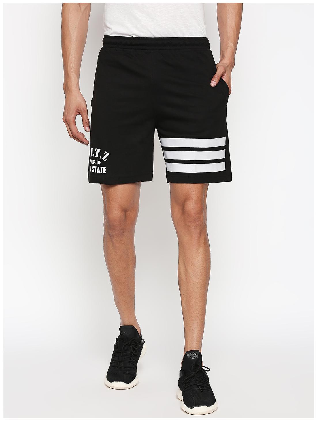 

Fitz Cotton Blend Sports Shorts For Mens (Black)