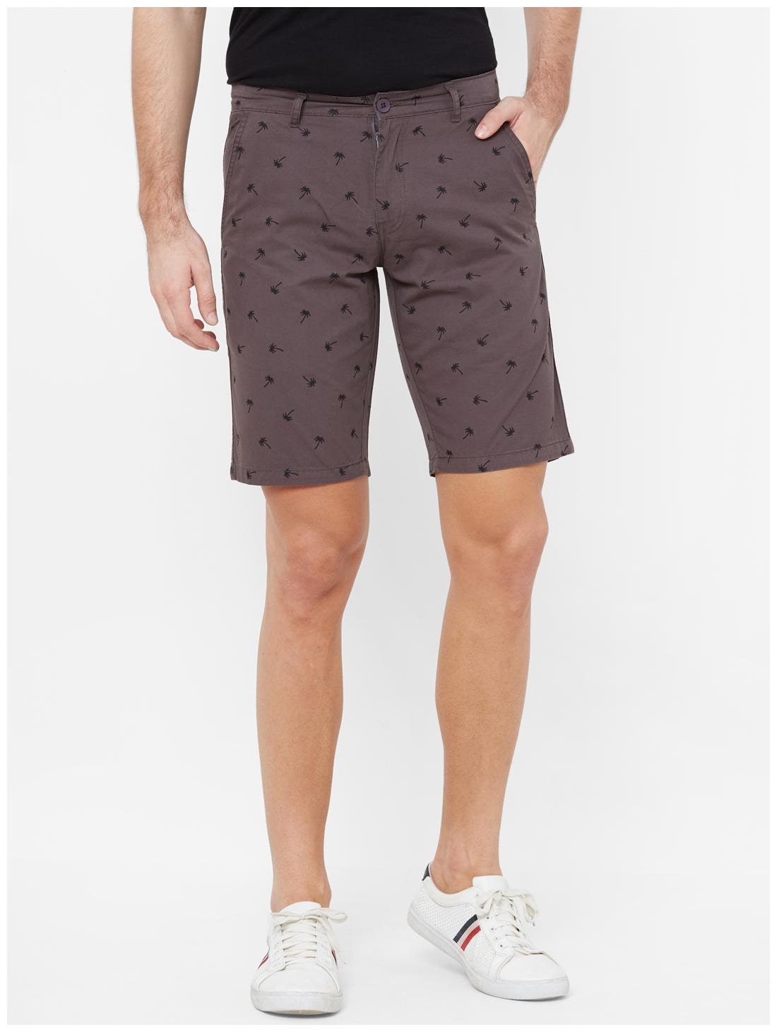 

Fitz Cotton Printed Grey Color Sports Shorts for Men