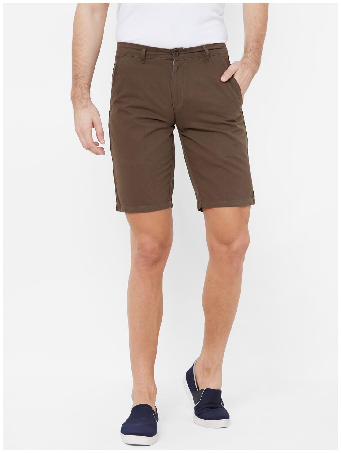 

Fitz Cotton Solid Brown Color Sports Shorts for Men