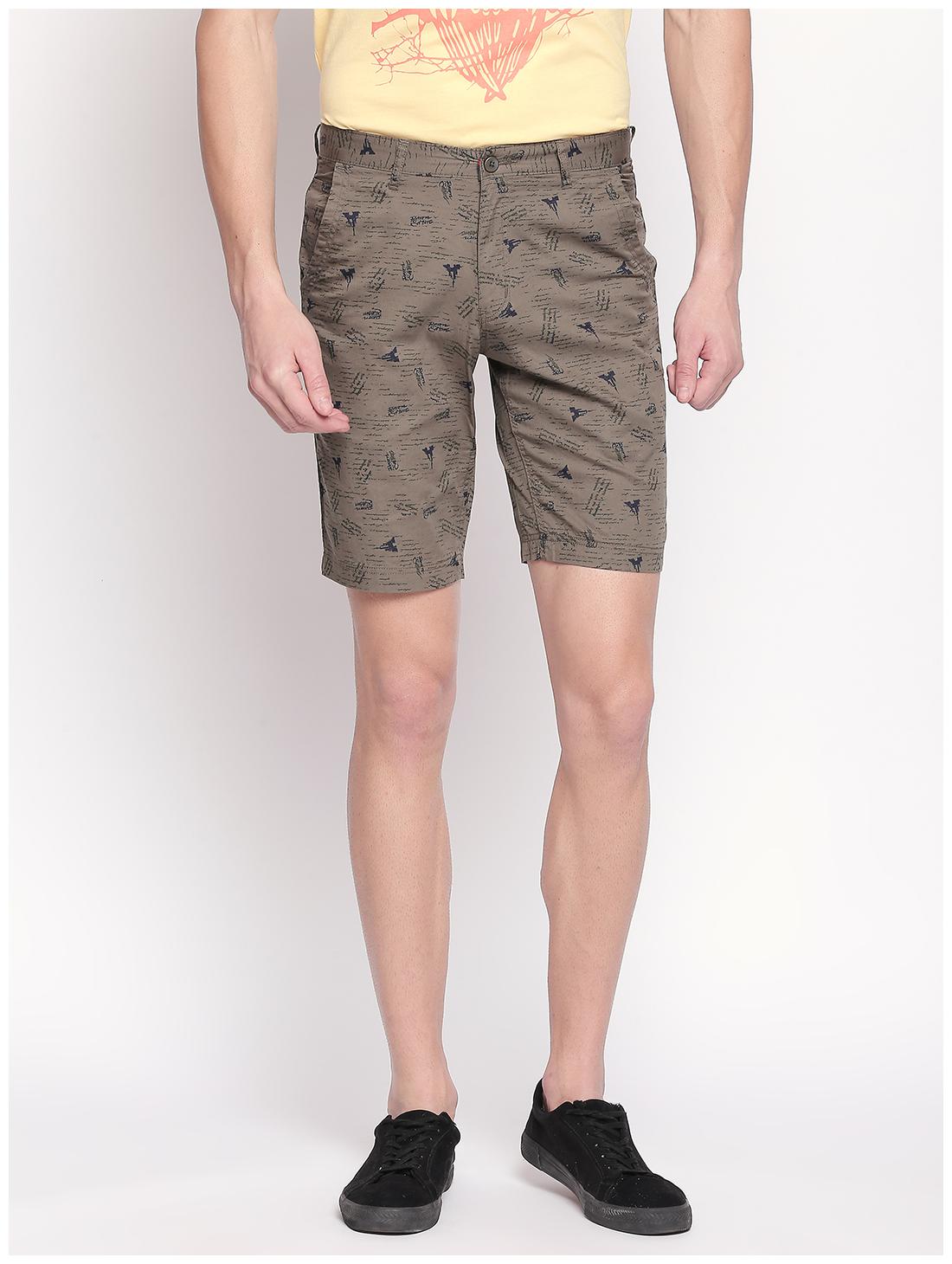 

Fitz Men Cotton Blend Printed Chino Shorts Brown
