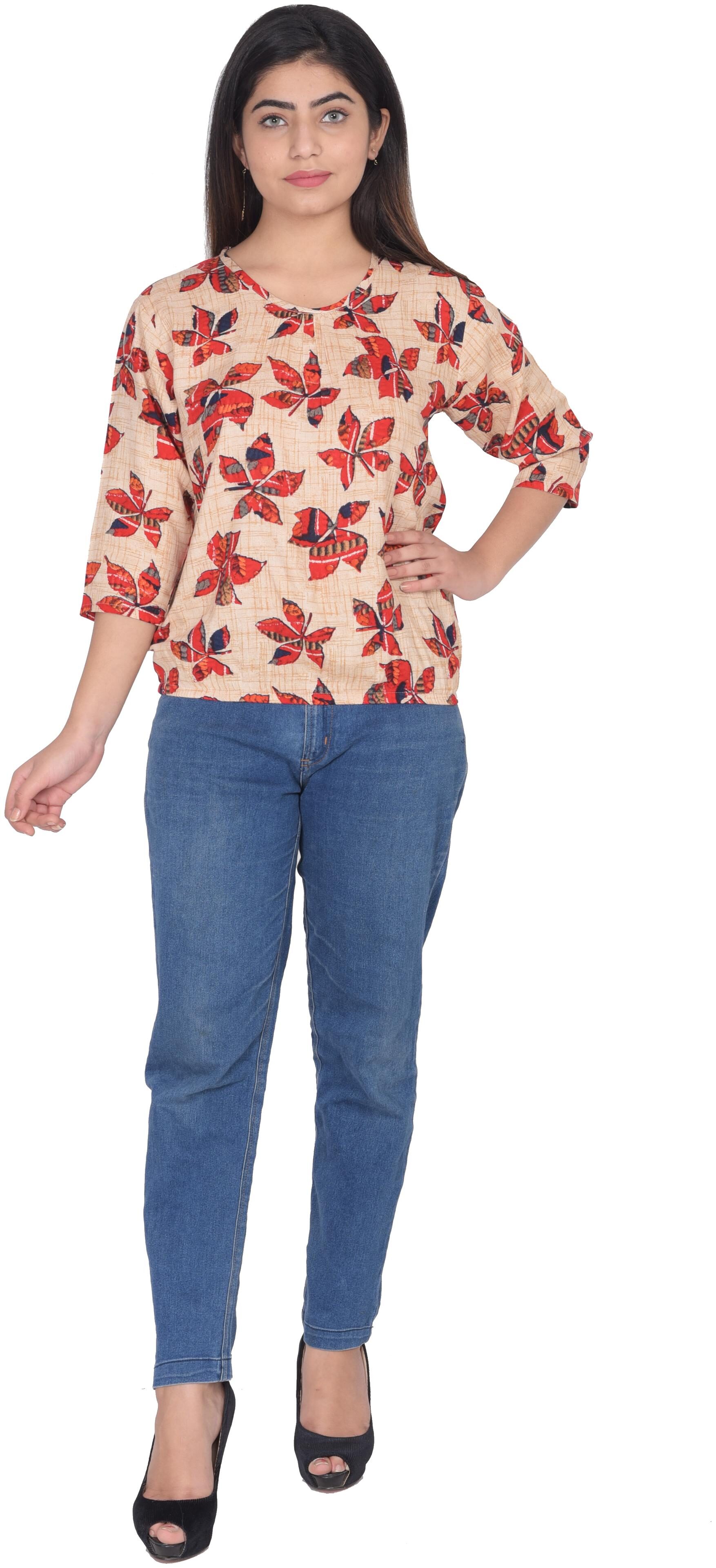

Flamboyant Women Floral Regular top - Red
