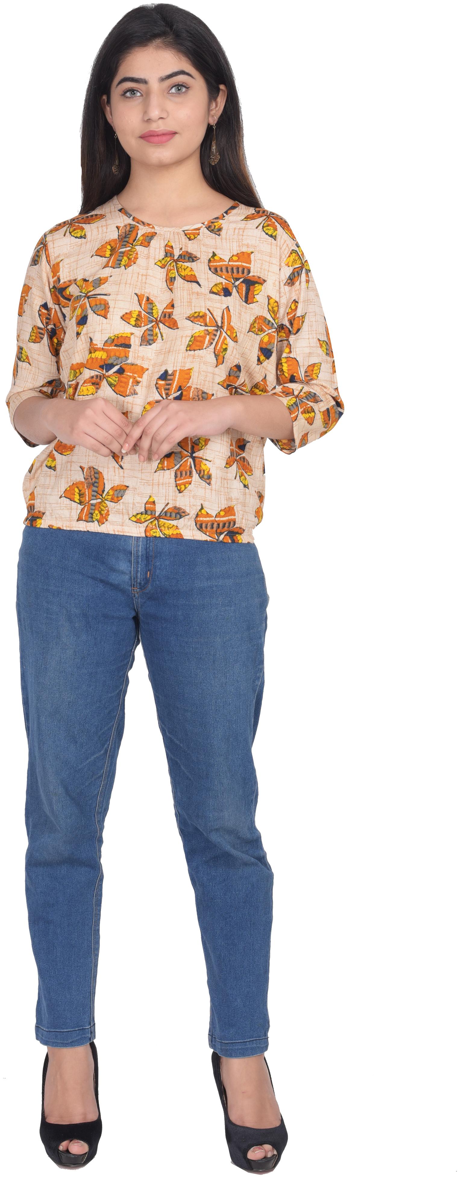 

Flamboyant Women Floral Regular top - Beige