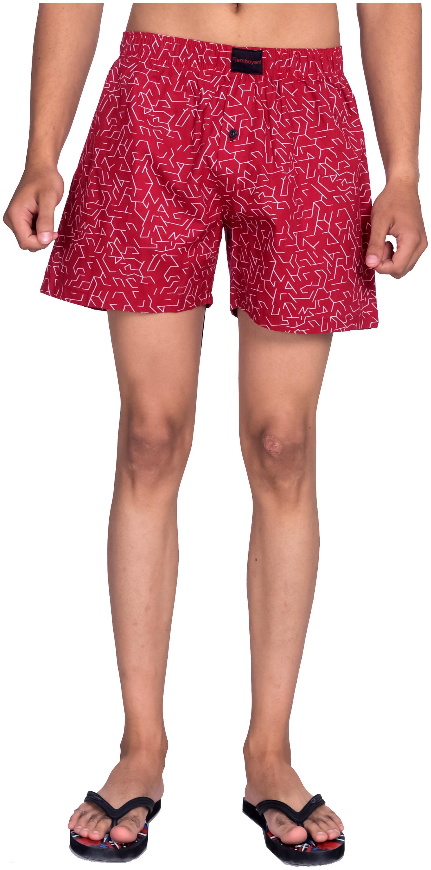 

Flamboyant Men Red Regular Fit Regular Shorts
