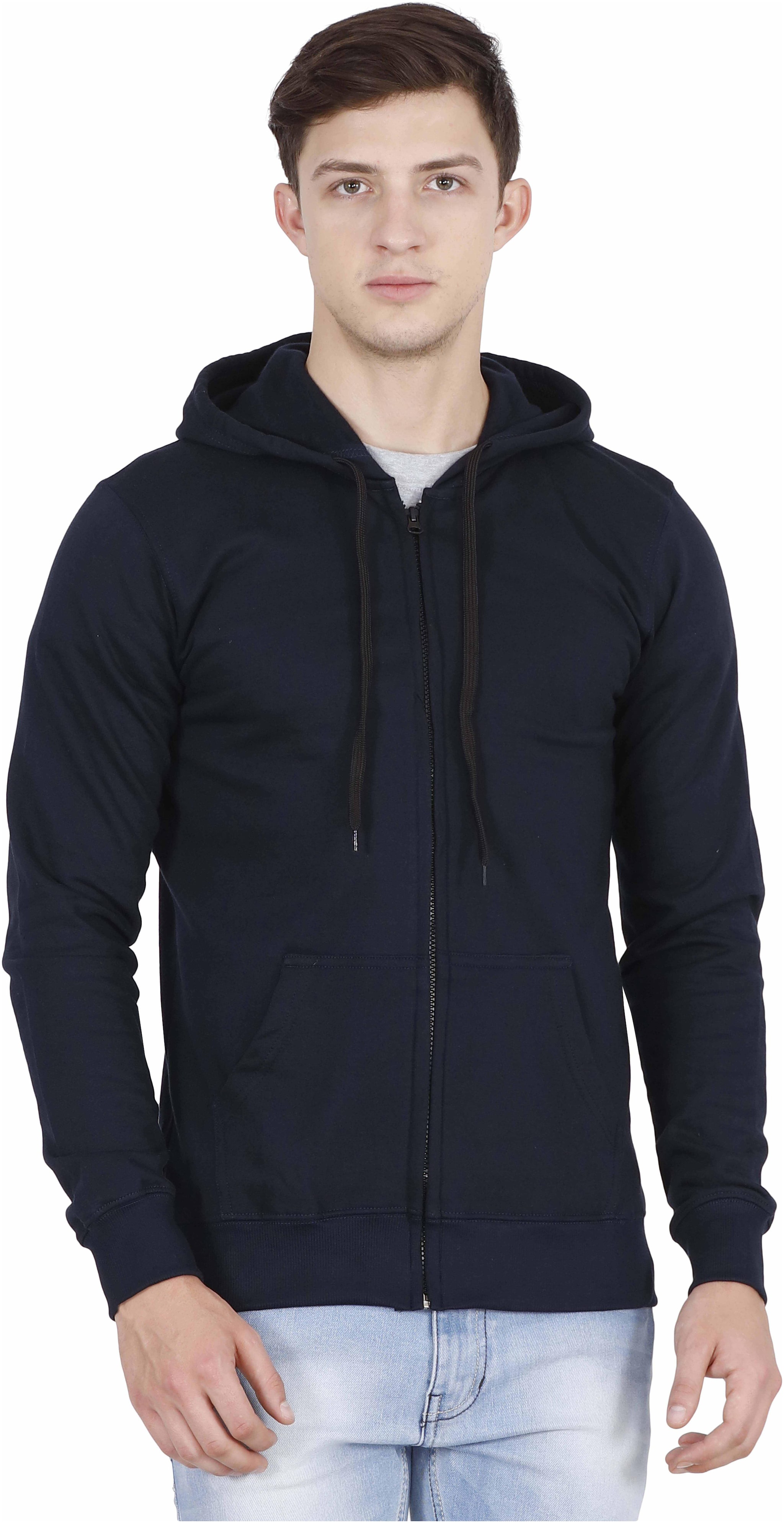 

Fleximaa Men Blue Hooded Sweatshirt