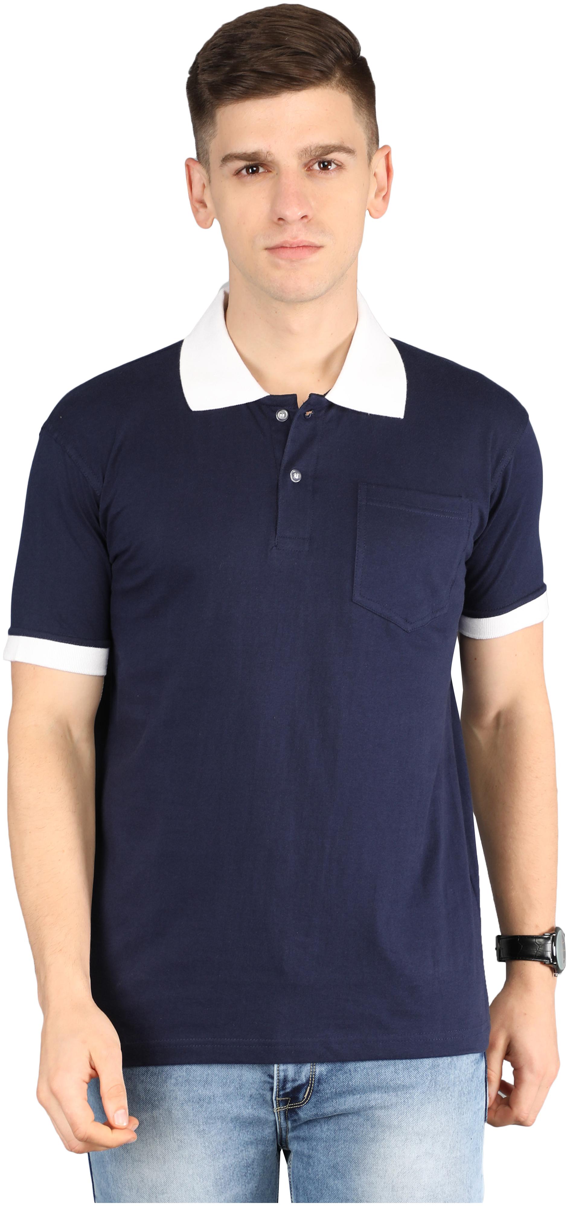 

Fleximaa Men Navy blue Regular fit Cotton Polo collar T-Shirt - Pack Of 1