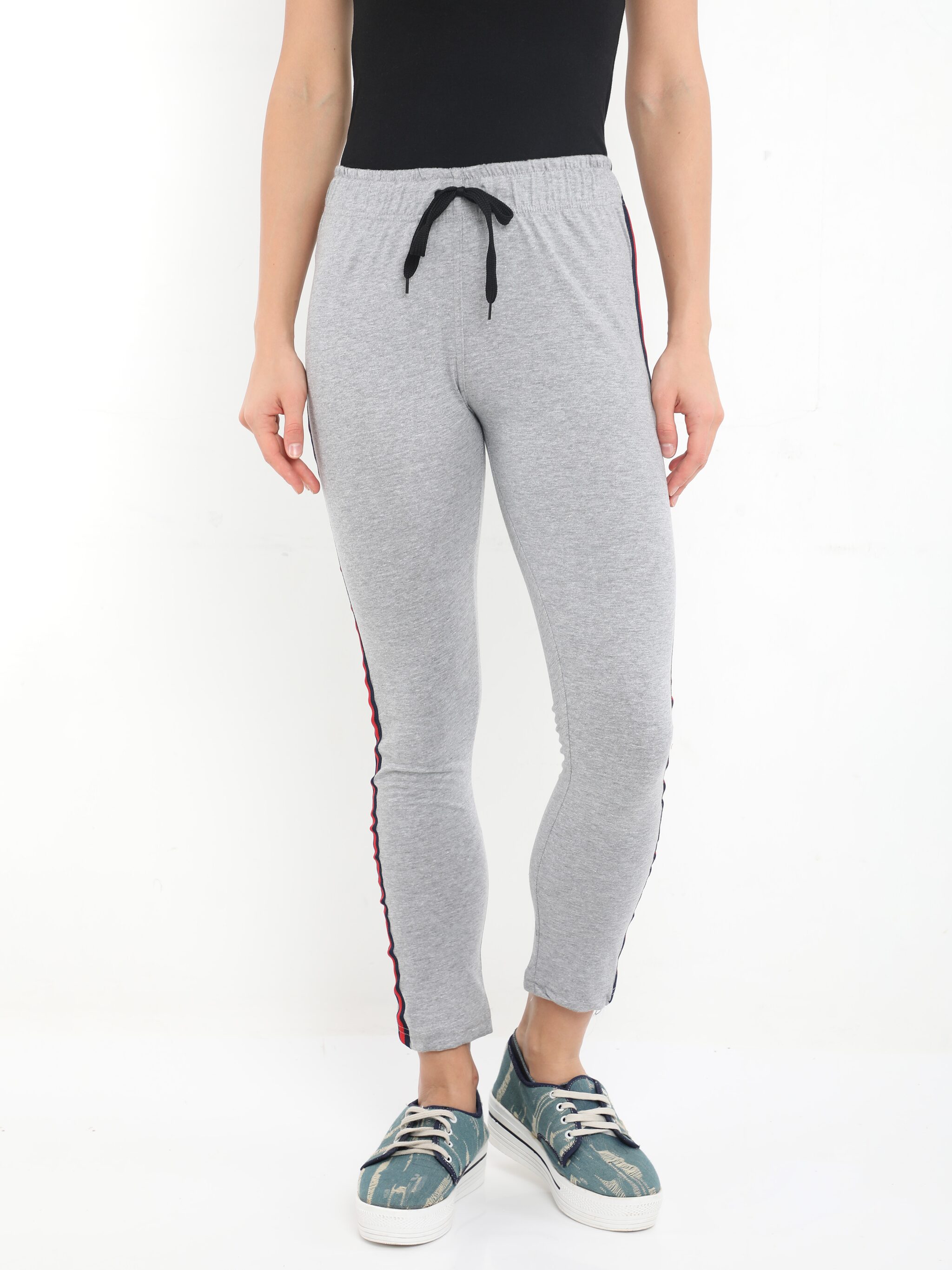 

Fleximaa Women Regular fit Cotton Solid Track pants - Grey