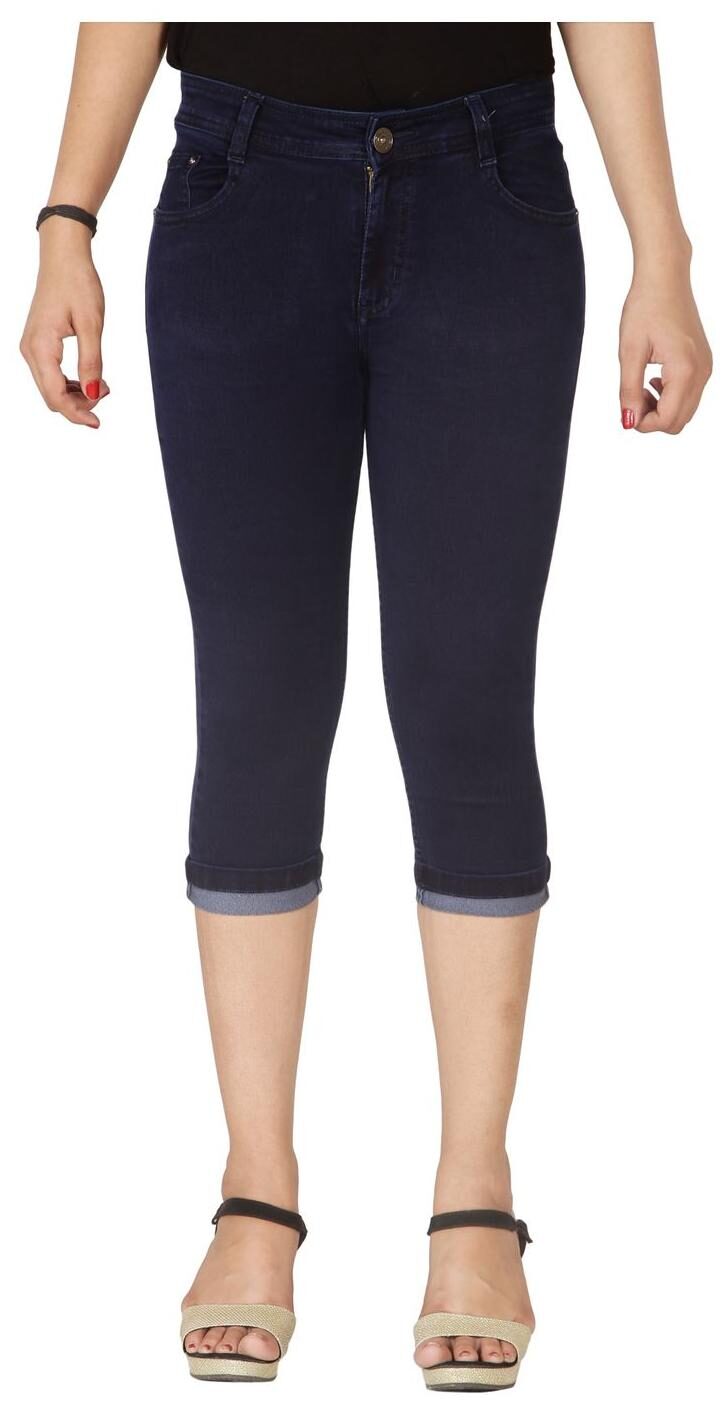 

Flirt Nx Women s High Rise Navy Blue Capris