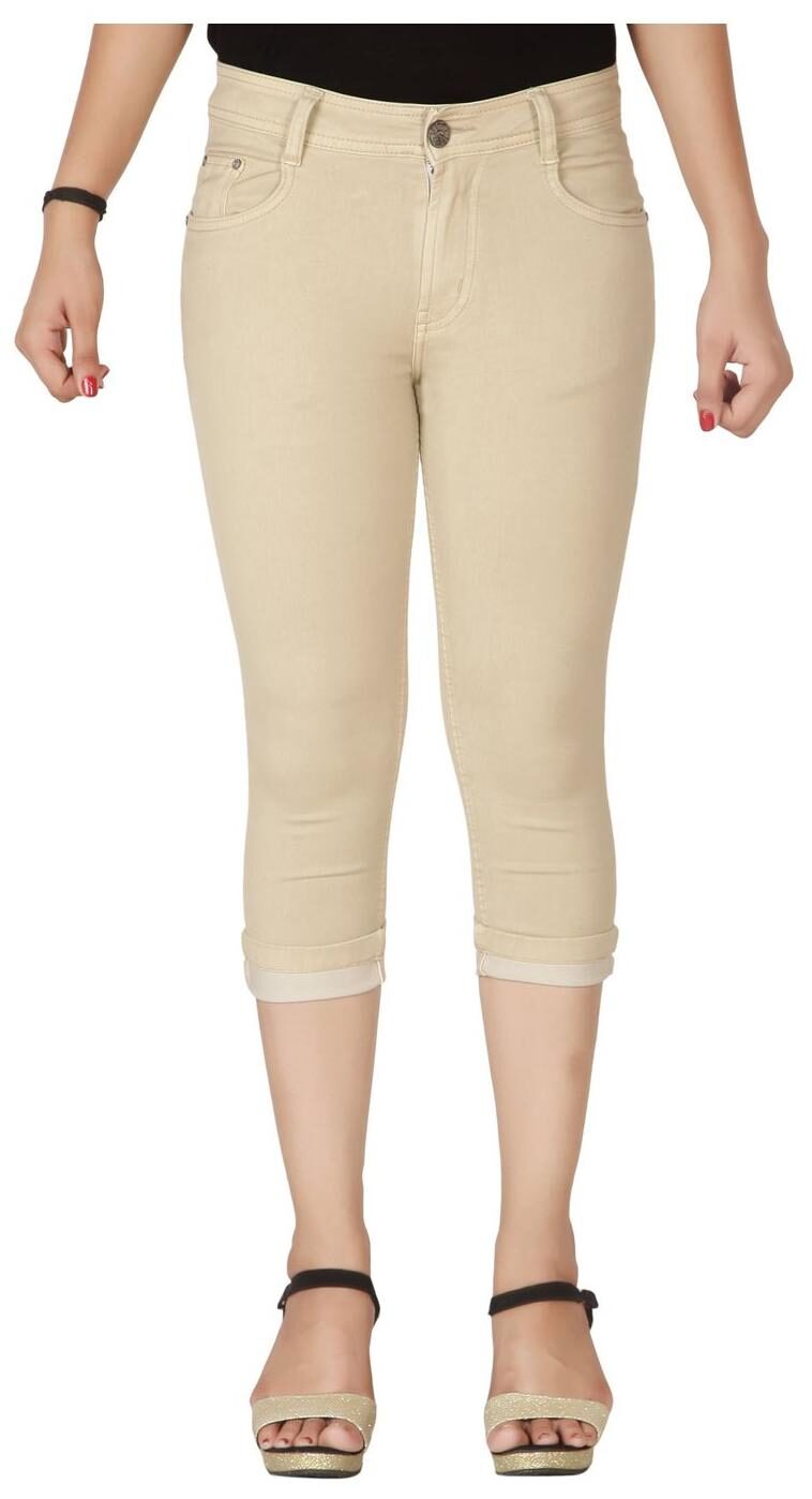 

Flirt Nx Women s High Rise Beige Capris