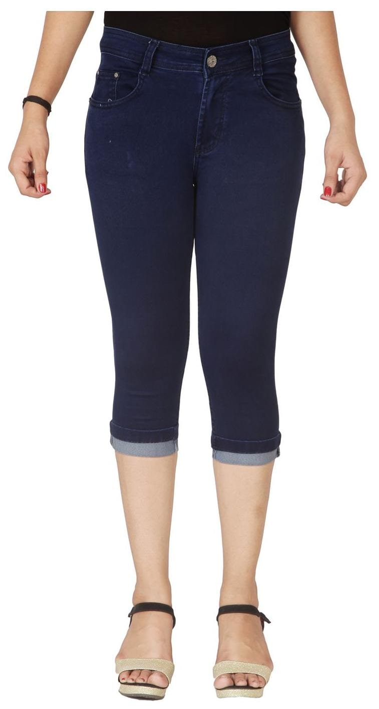 

Flirt Nx Women s High Rise Dark Blue Capris