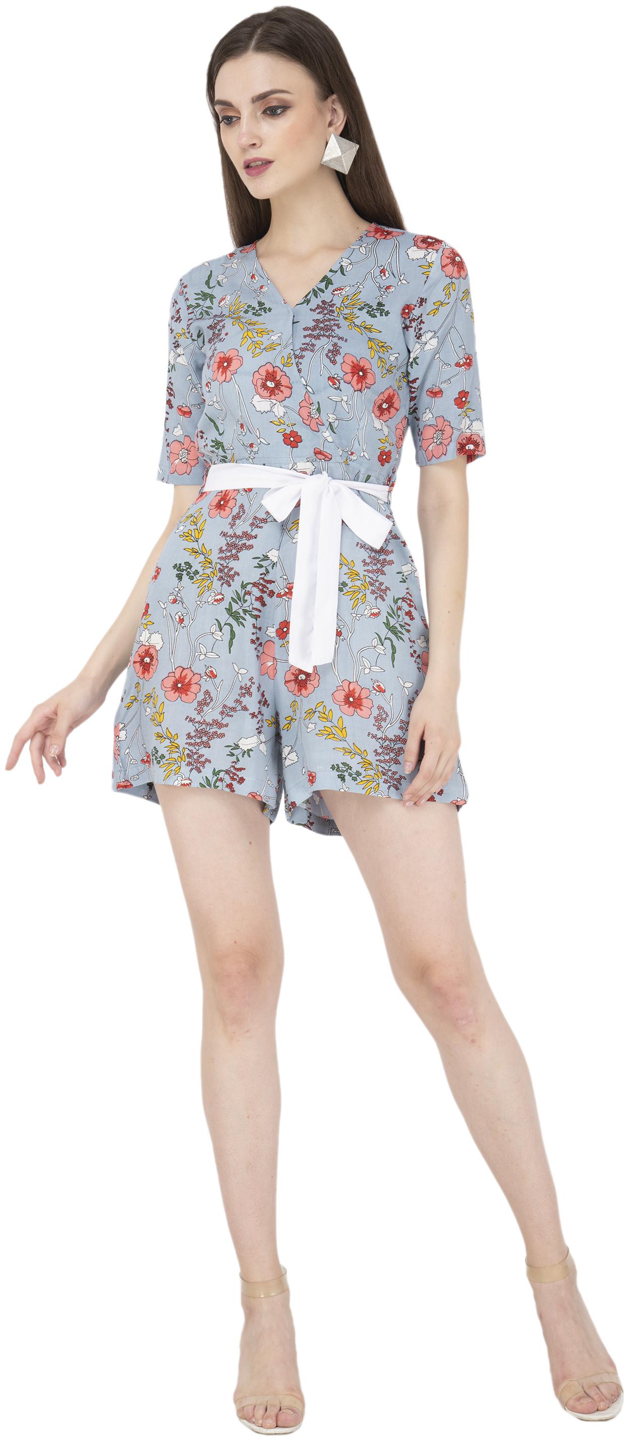 

FLIRTIVARIUS Printed Jumpsuit - Grey