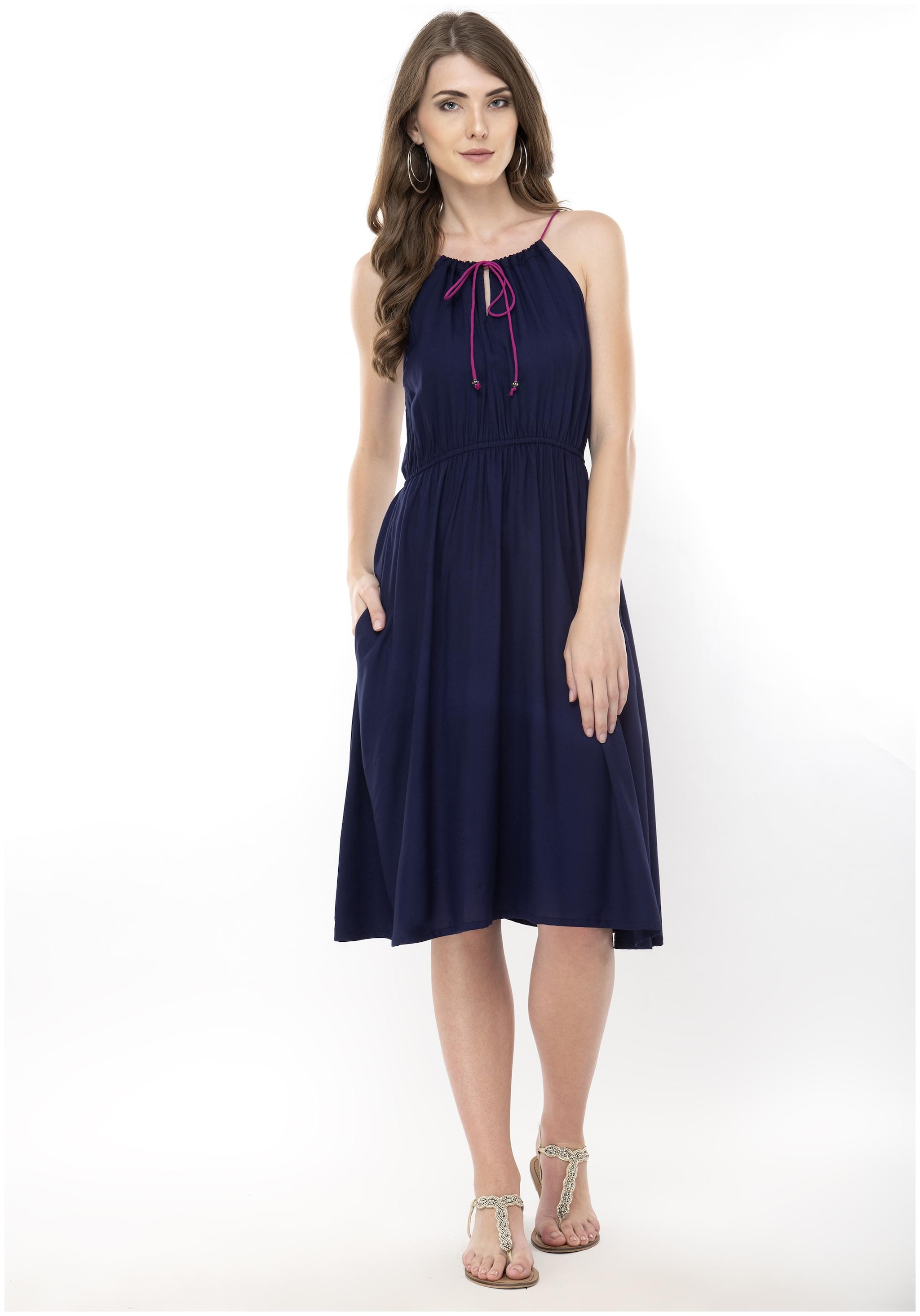 

FLIRTIVARIUS Blue Solid A-line dress
