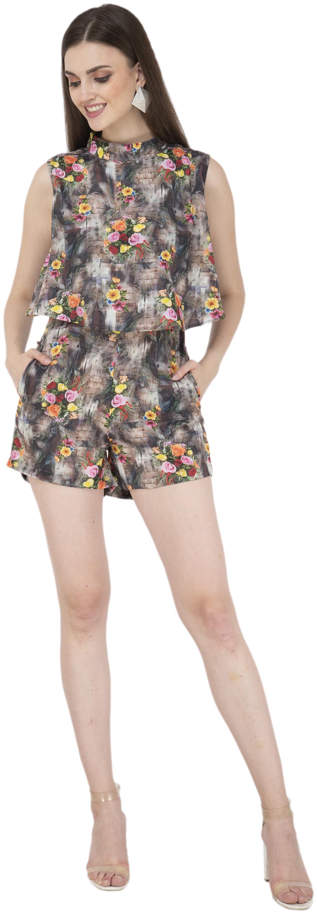 

FLIRTIVARIUS Printed Jumpsuit - Brown
