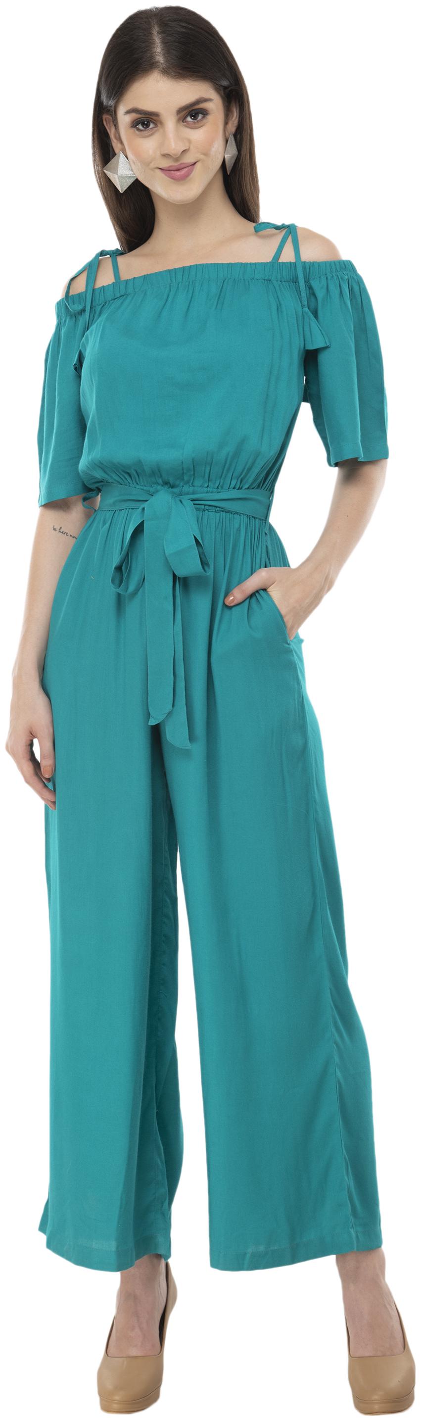 

FLIRTIVARIUS Solid Jumpsuit - Green
