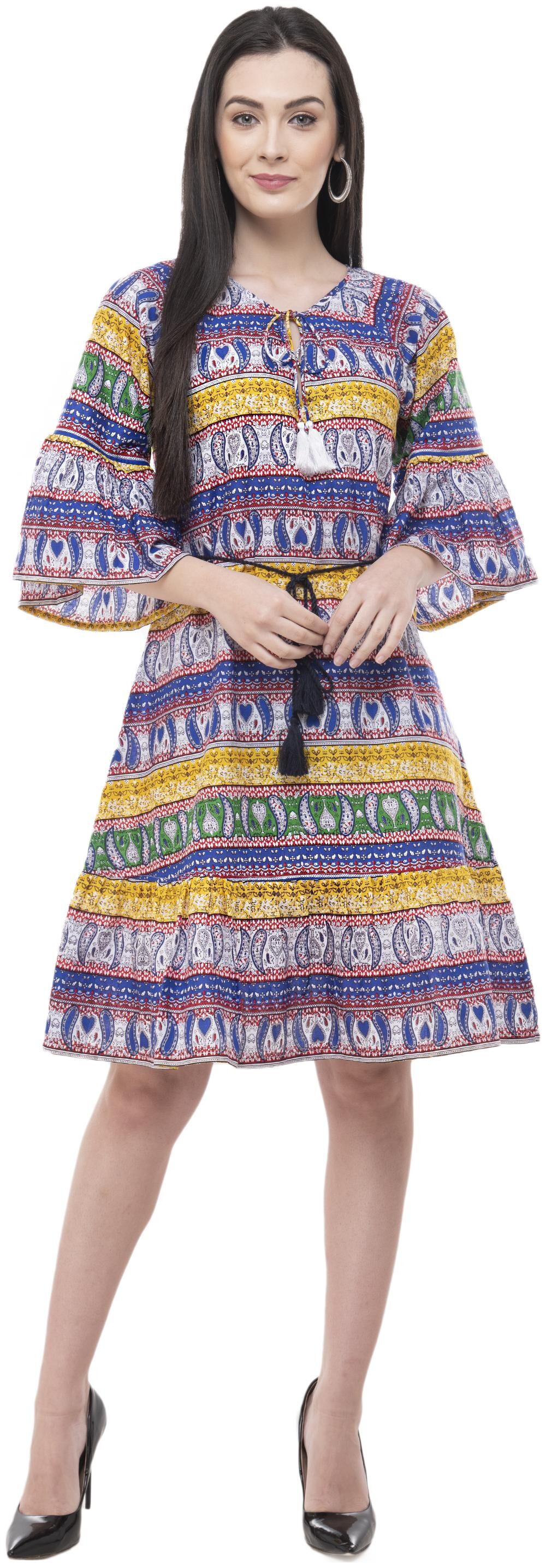 

FLIRTIVARIUS Multi Printed A-line dress