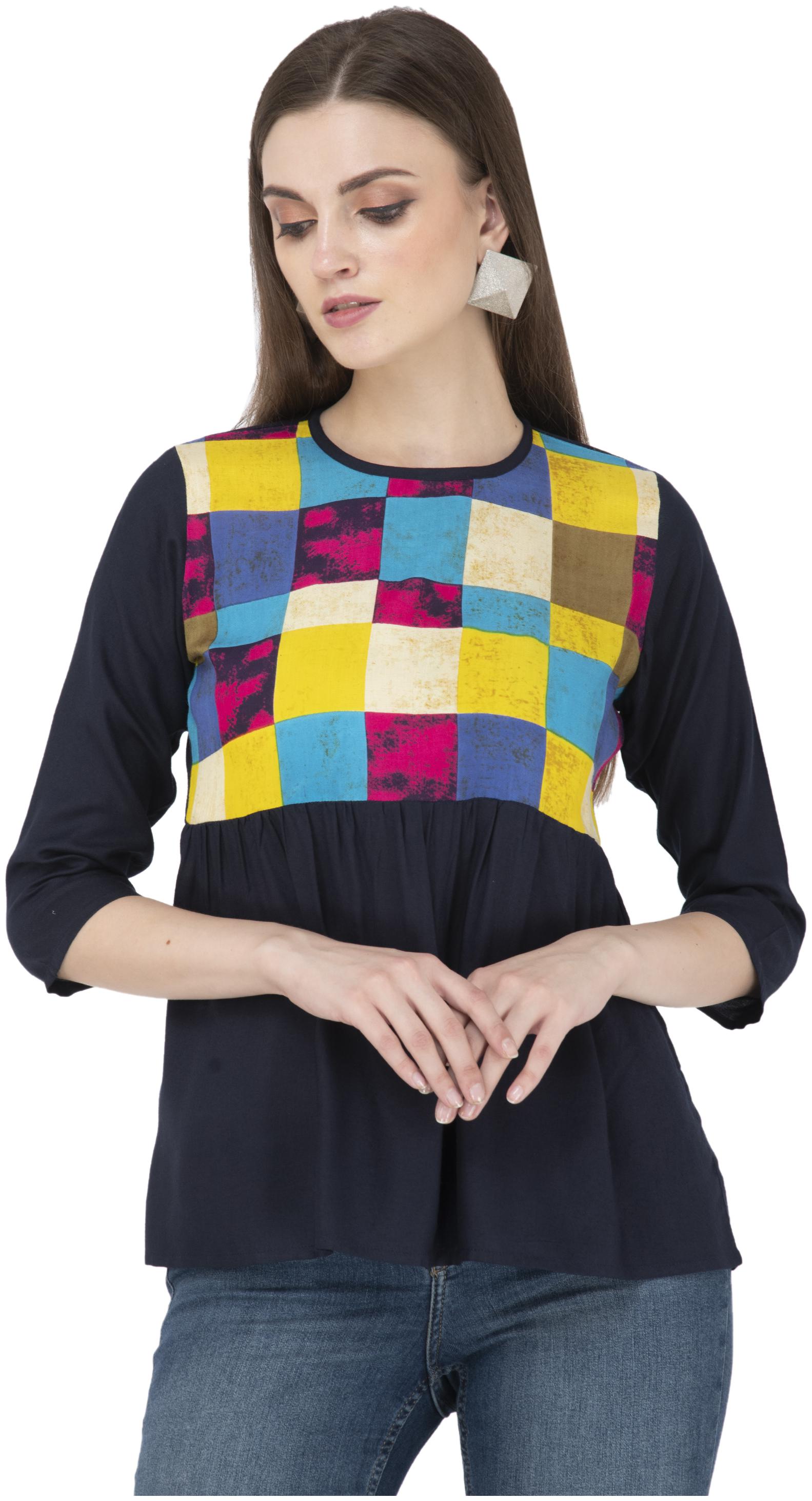 

FLIRTIVARIUS Women Embellished Fusion top - Blue