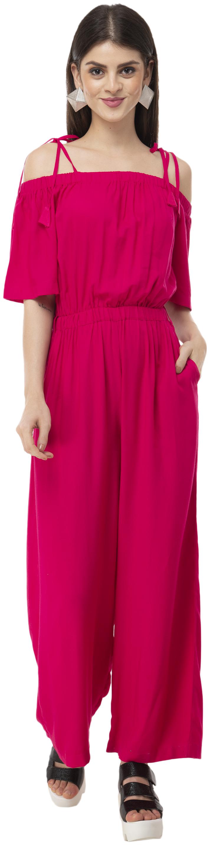 

FLIRTIVARIUS Solid Jumpsuit - Pink