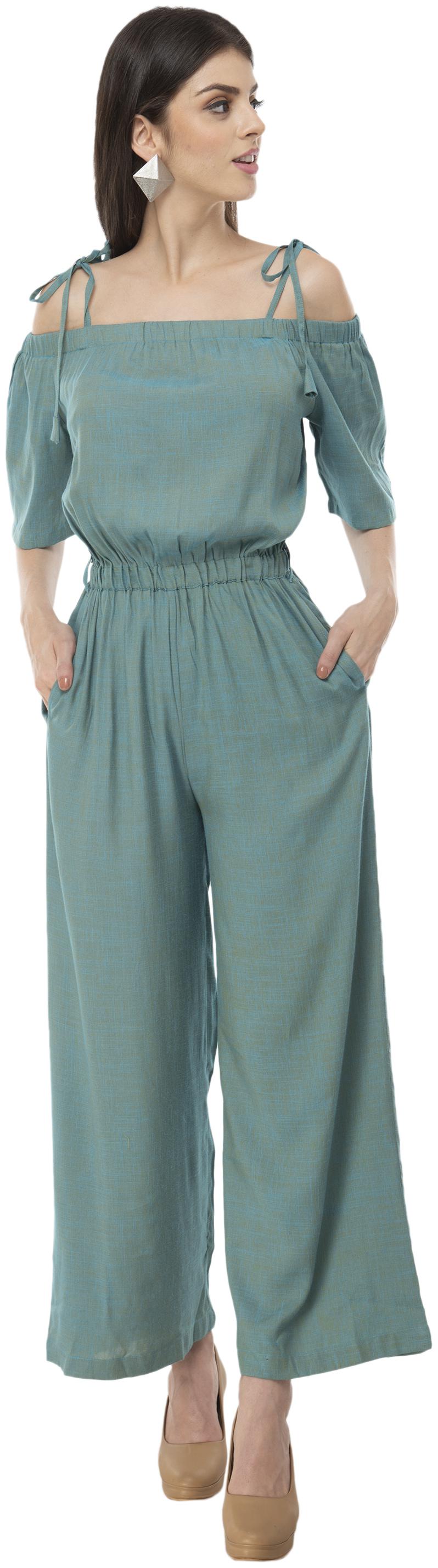 

FLIRTIVARIUS Solid Jumpsuit - Green
