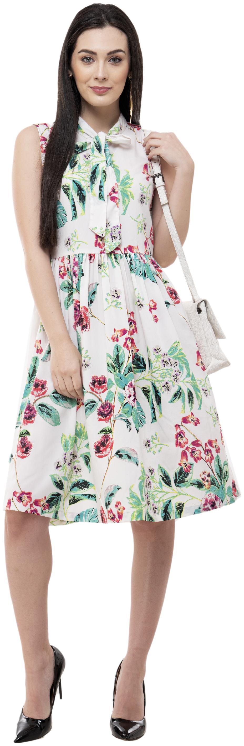 

FLIRTIVARIUS White Printed A-line dress