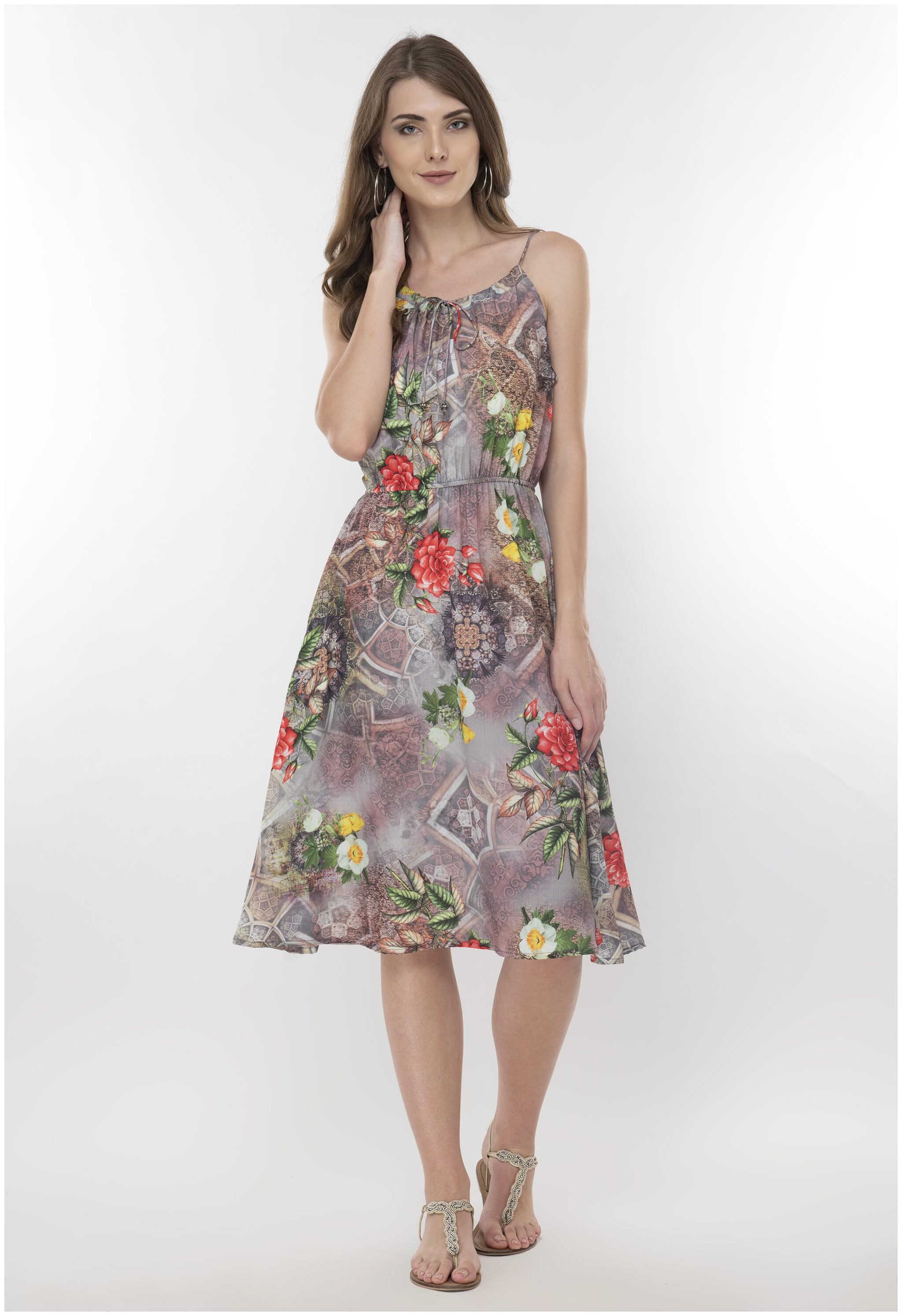 

FLIRTIVARIUS Multi Printed A-line dress