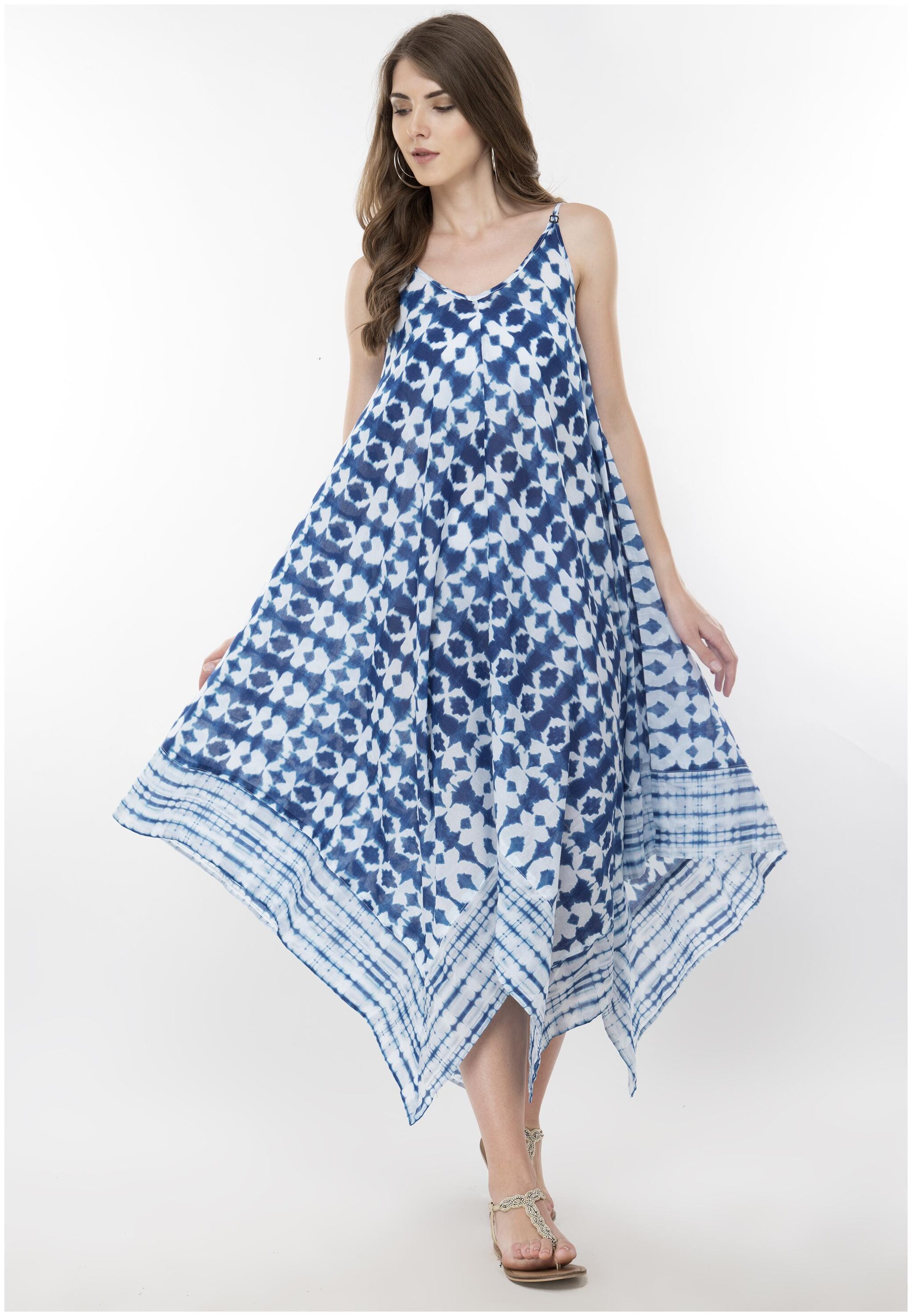 

FLIRTIVARIUS Blue Printed A-line dress