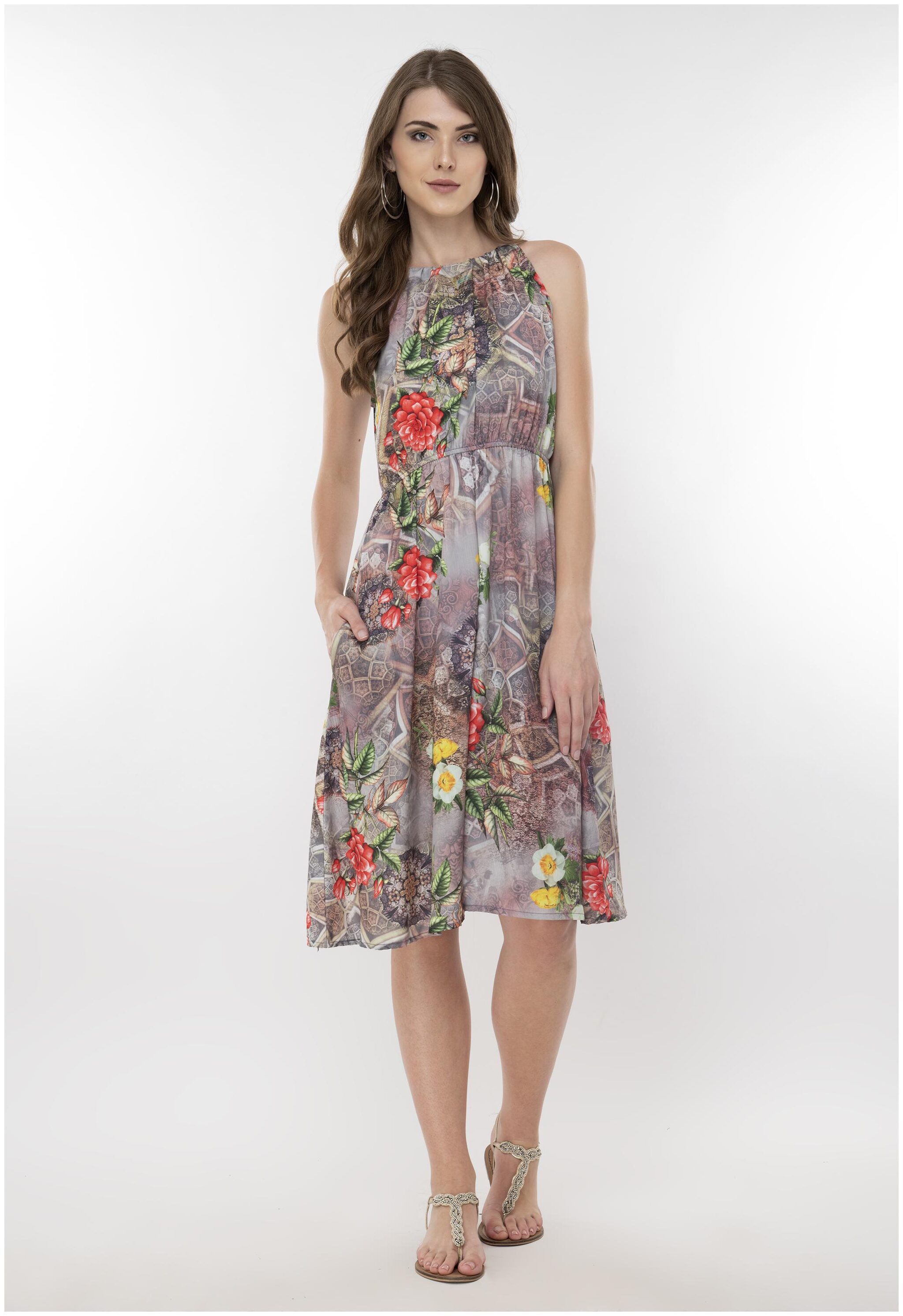 

FLIRTIVARIUS Multi Printed A-line dress