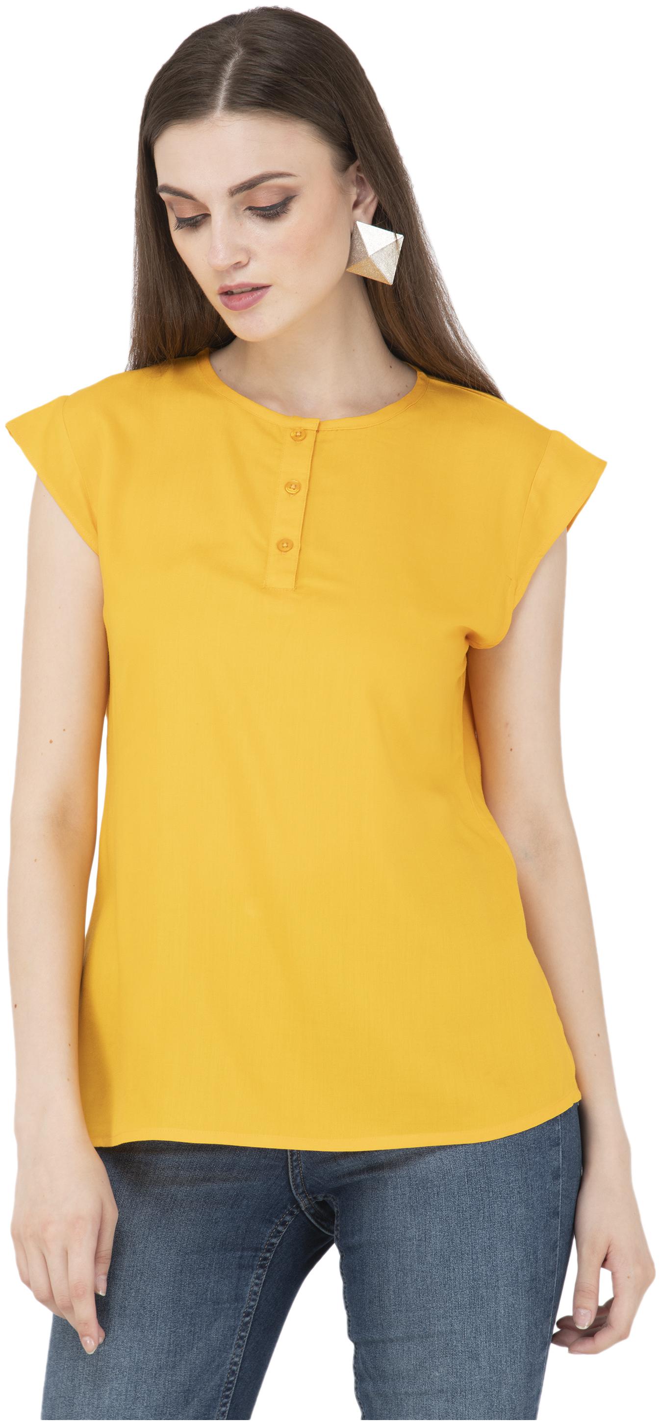 

FLIRTIVARIUS Women Solid A-line top - Yellow
