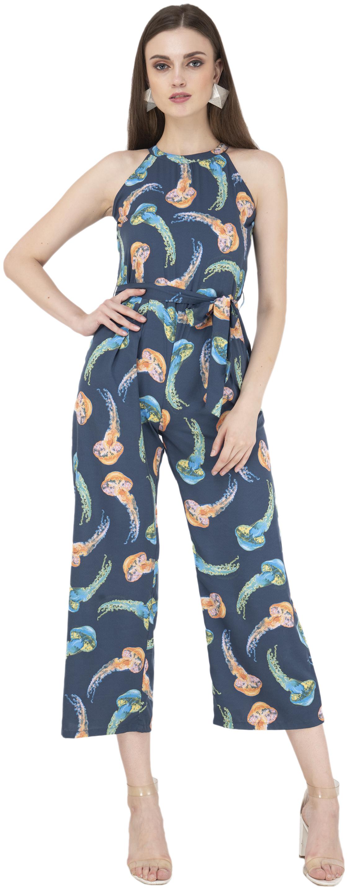 

FLIRTIVARIUS Printed Jumpsuit - Blue
