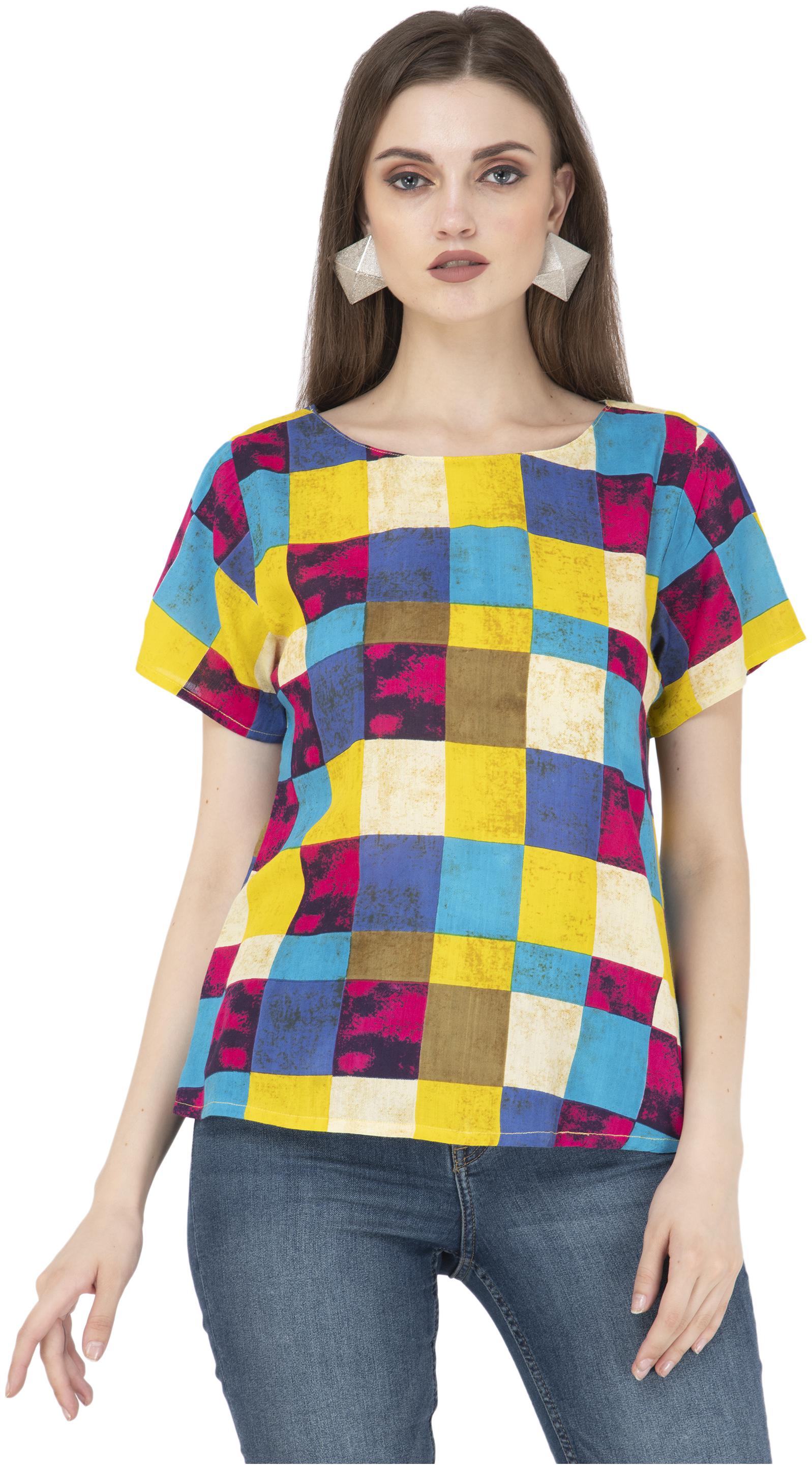 

FLIRTIVARIUS Women Checked A-line top - Multi