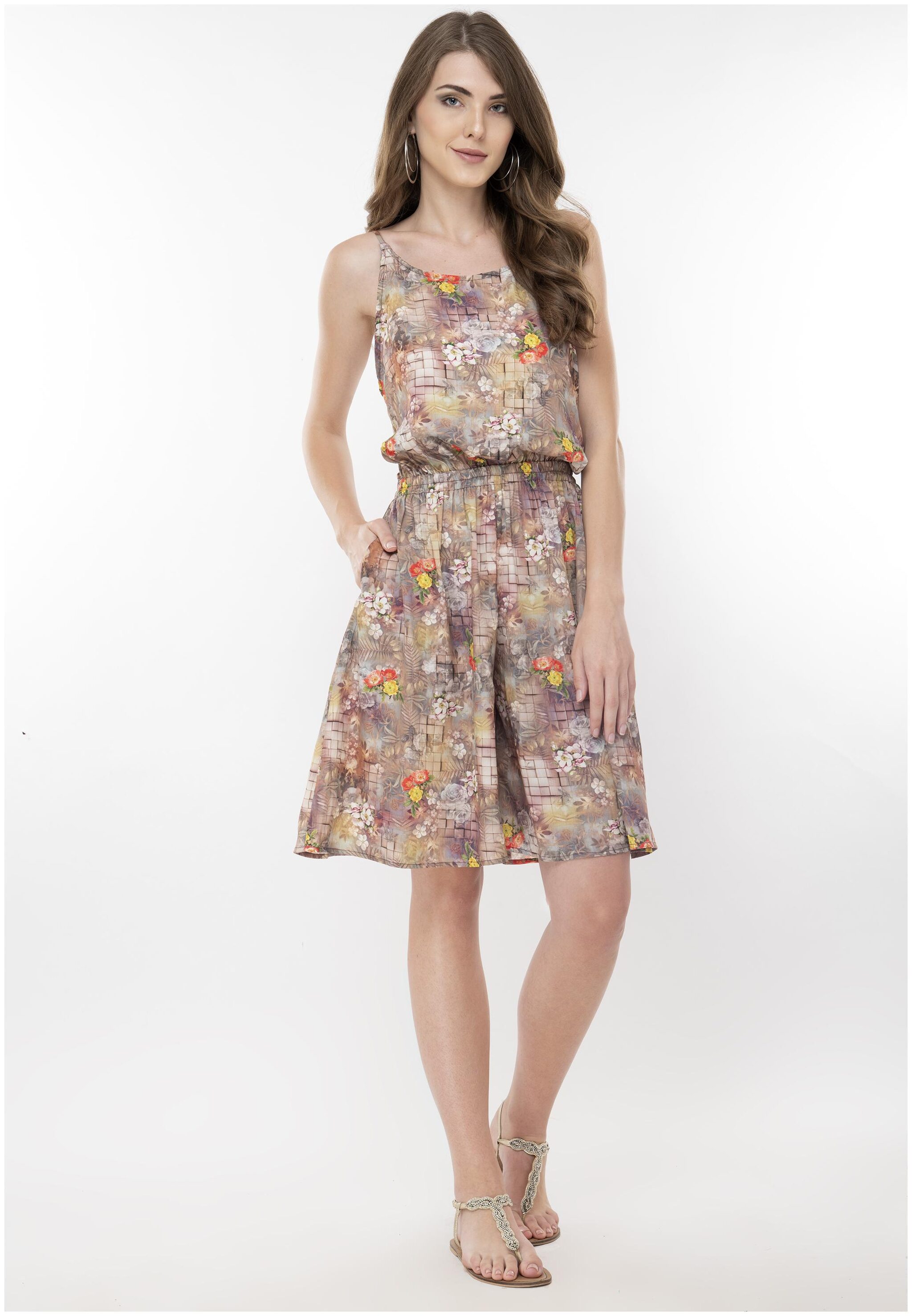 

FLIRTIVARIUS Printed Jumpsuit - Beige