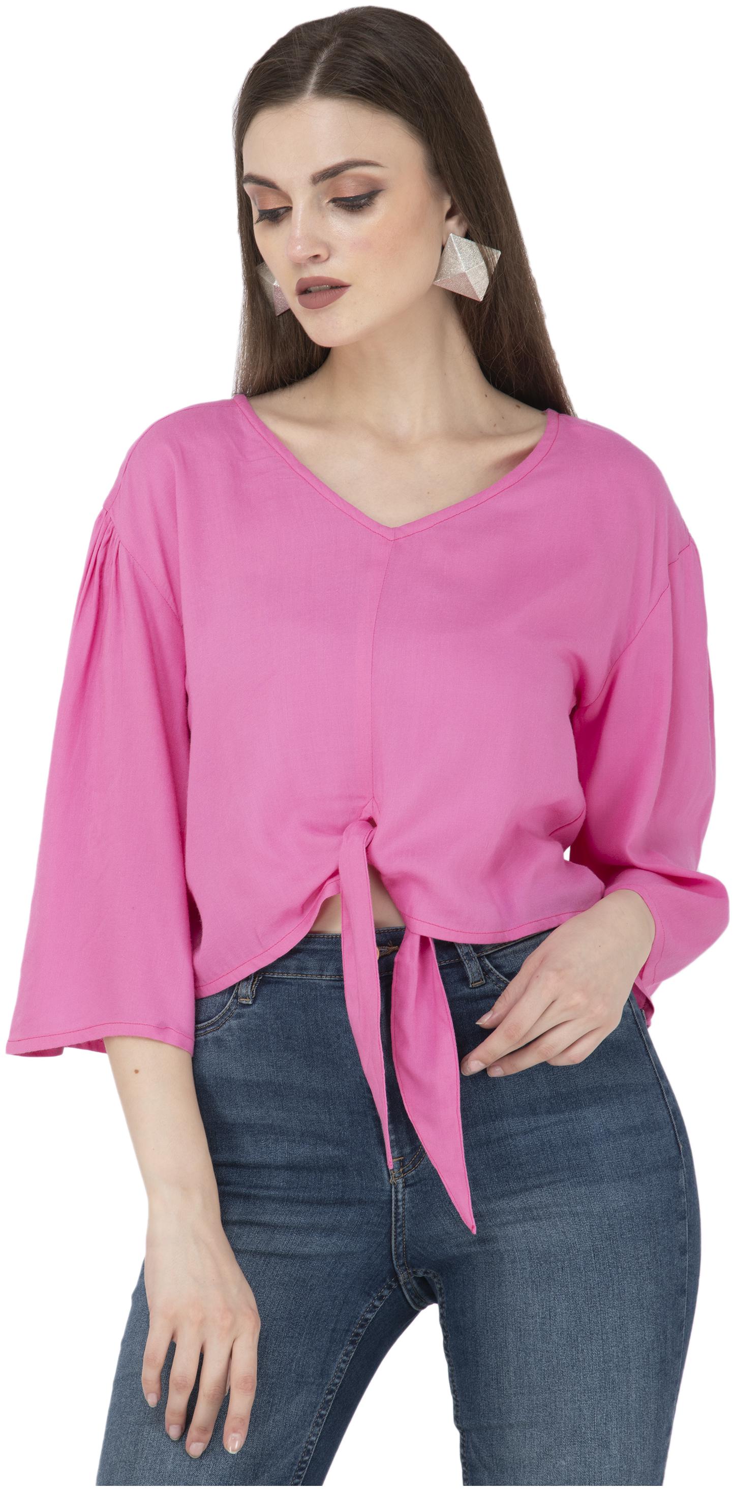 

FLIRTIVARIUS Women Solid A-line top - Pink