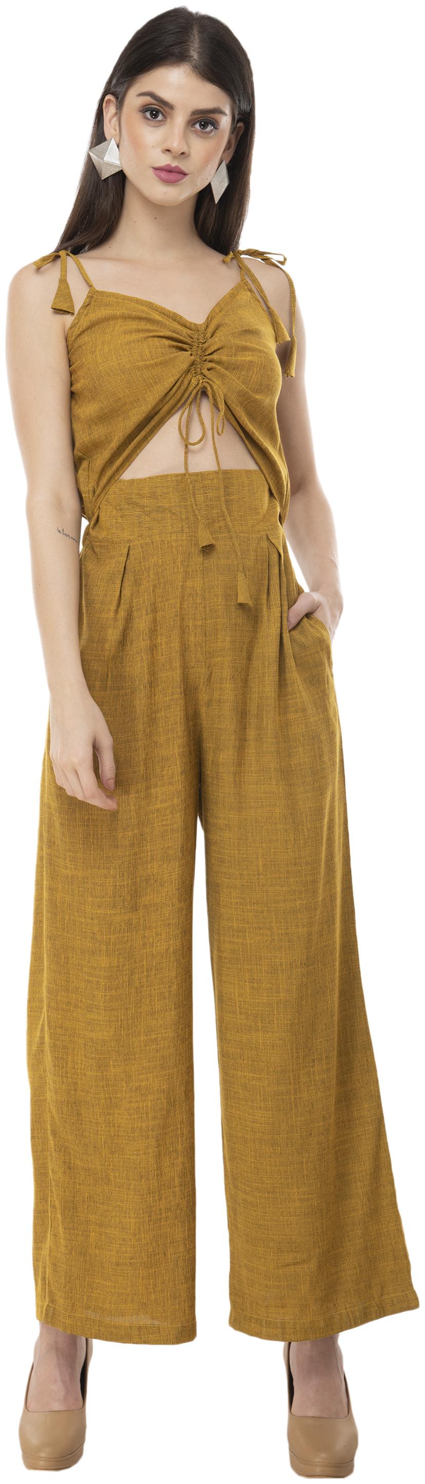 

FLIRTIVARIUS Solid Jumpsuit - Yellow