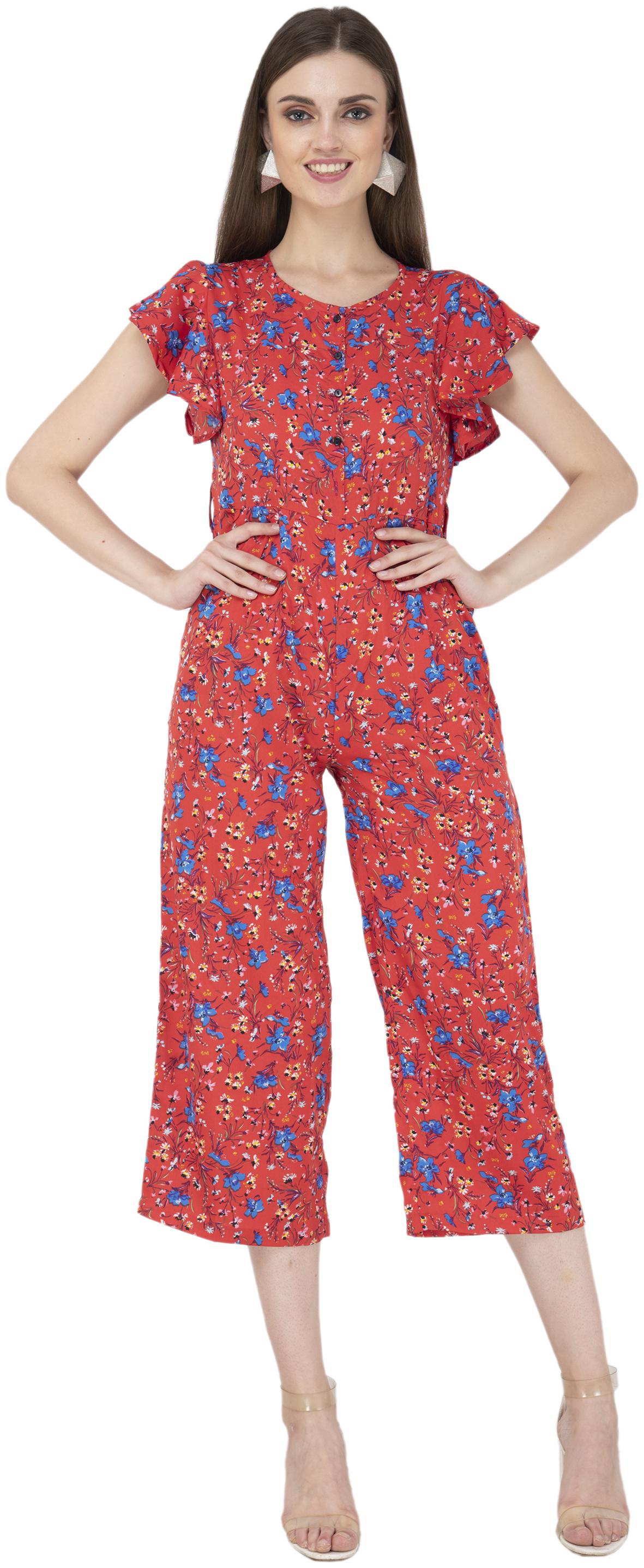 

FLIRTIVARIUS Printed Jumpsuit - Orange