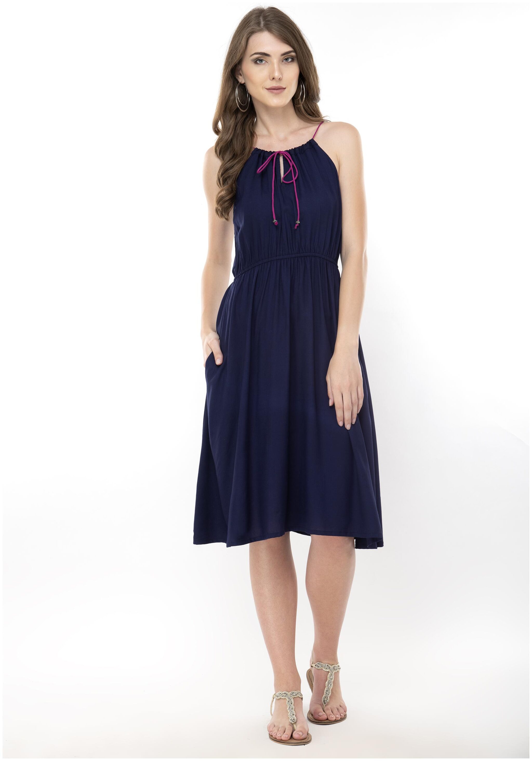 

FLIRTIVARIUS Blue Solid A-line dress