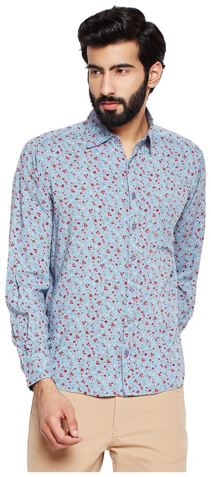 

OXOLLOXO Men Blue Printed Regular Fit Casual Shirt