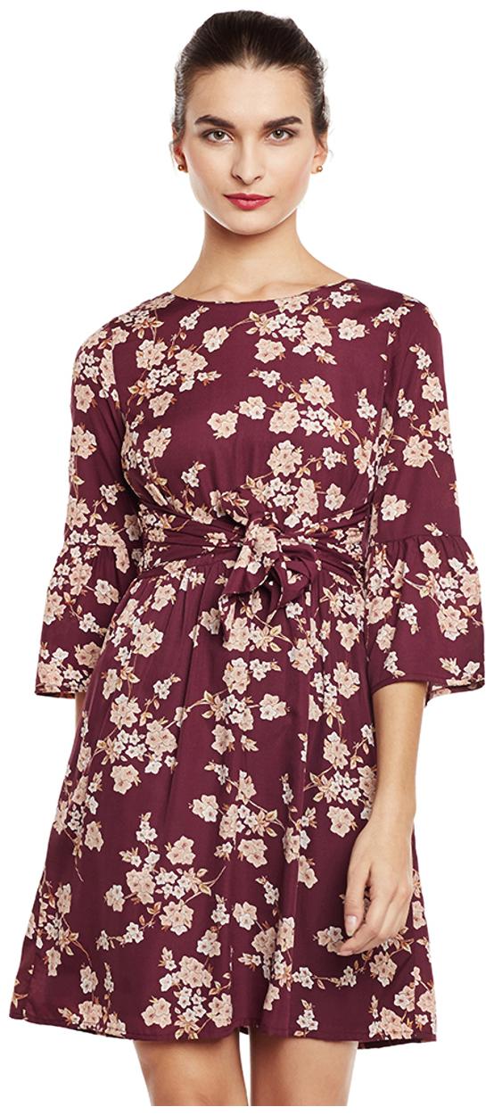 

Oxolloxo Brown Printed Bodycon dress