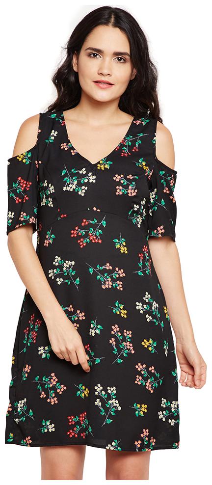 

OXOLLOXO Black Printed A-line dress